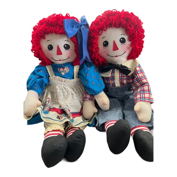 Vintage Raggedy Ann & Andy Dolls From Daisy Kingdom Fabric...